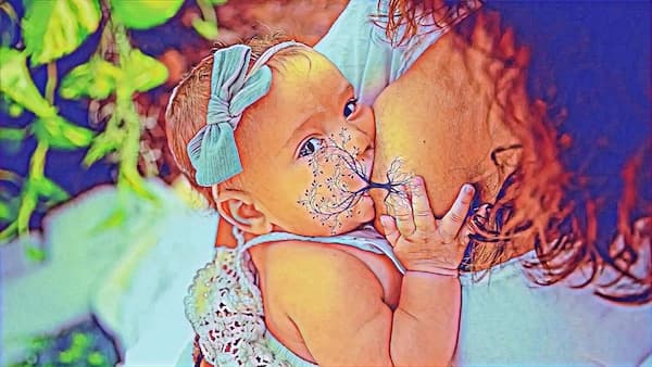Flora effect for breastfeeding milestone photos