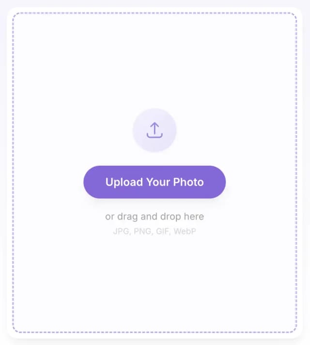 Step 1: Upload your breastfeeding photo using drag and drop or click to browse